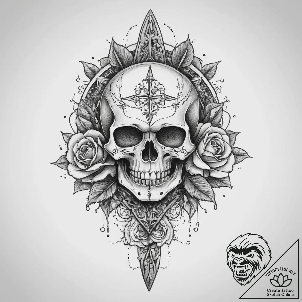 Tattoo sketch dagger, tattoo drawing outline,... - tattoo sketch (№1759737366_0, 06.10.2025 07:56) — tattoovalue.net