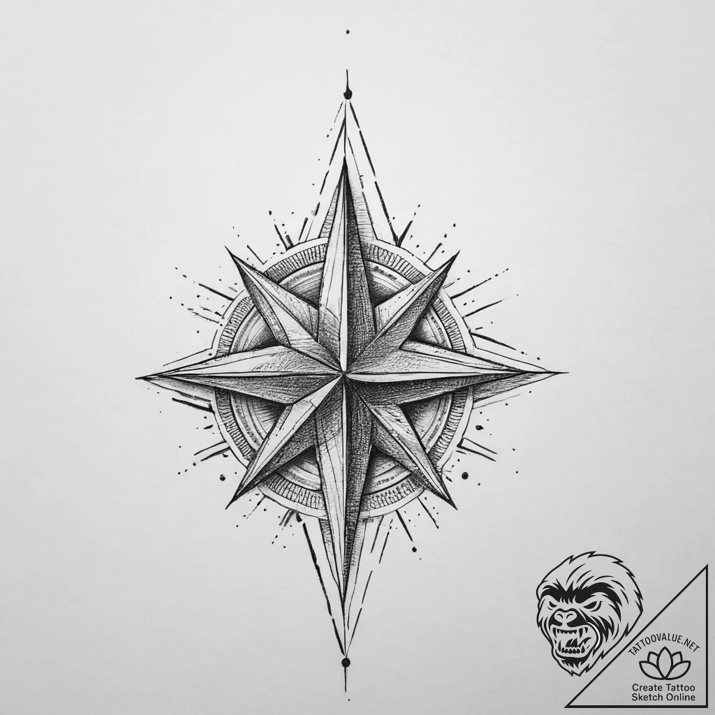 Tattoo sketch pencil with a star, artistic ta... - tattoo sketch (№1759737583_0, 06.10.2025 07:59) — tattoovalue.net