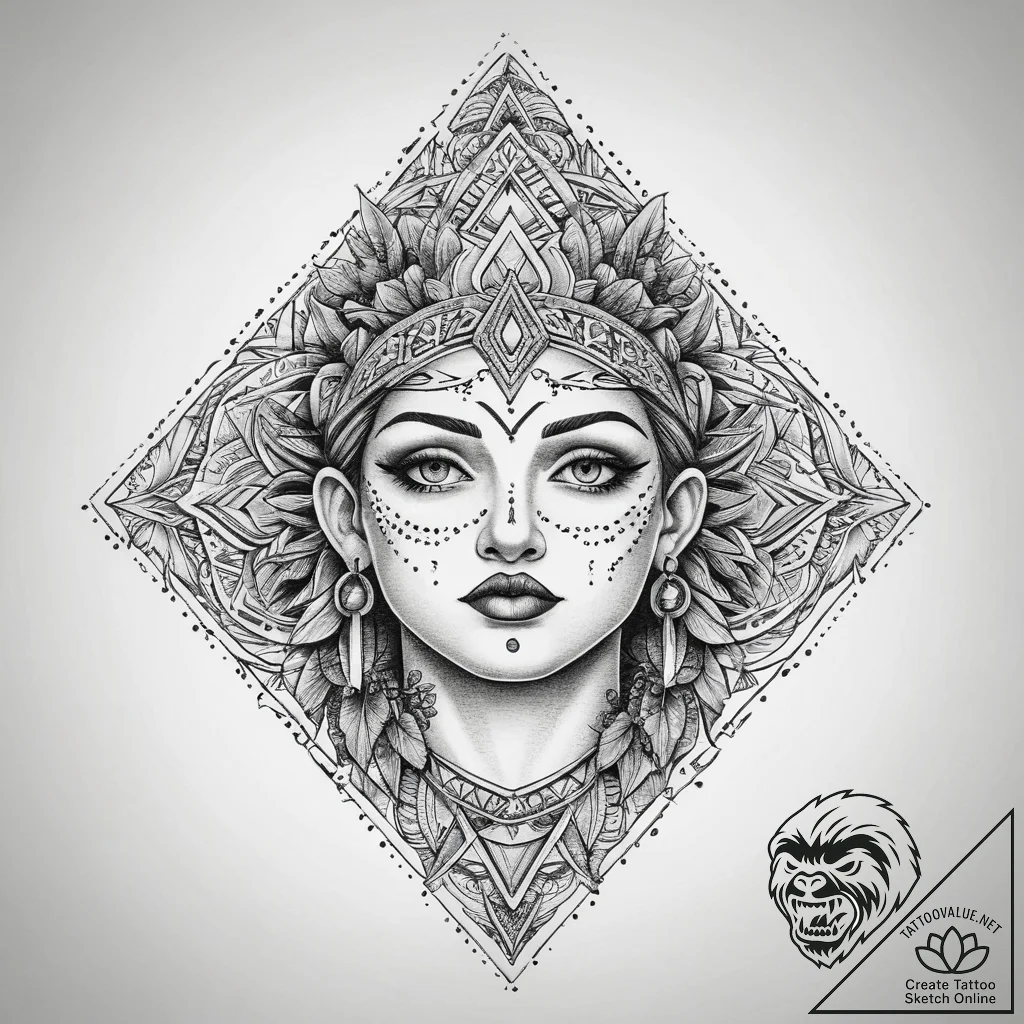 Tattoo sketch divine character, tattoo flash... - tattoo sketch (№1759738449_0, 06.10.2025 08:14) — tattoovalue.net