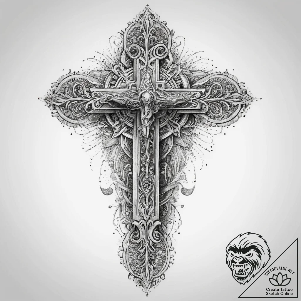 Tattoo sketch узор в виде ключа, concept art... - tattoo sketch (№1759739322_0, 06.10.2025 08:28) — tattoovalue.net