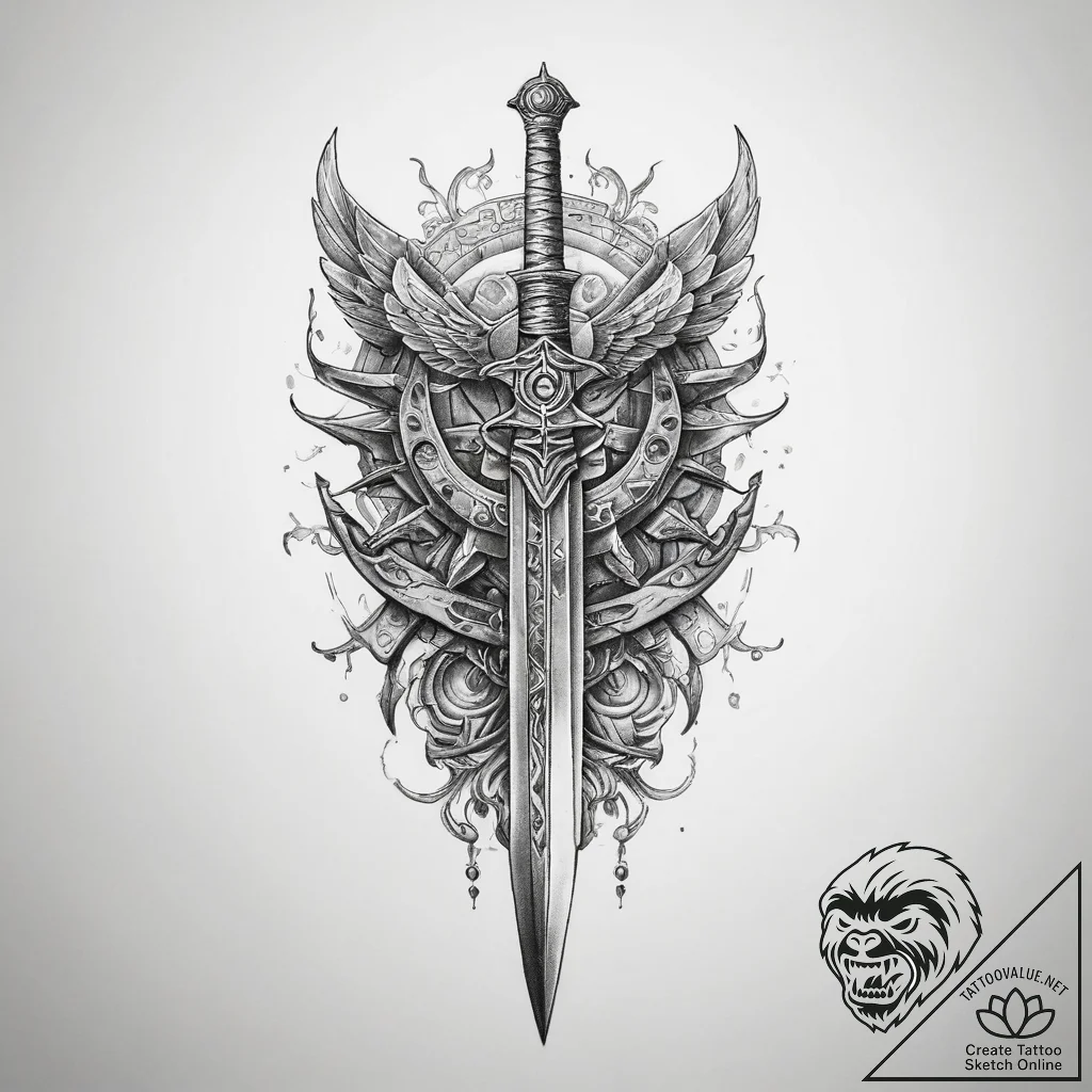 Tattoo sketch hieroglyphic symbol for "war" w... - tattoo sketch (№1759740842_0, 06.10.2025 08:54) — tattoovalue.net