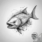 Tattoo sketch coelacanth, concept art for tat… – tattoo sketch (№1759741926_0, 06.10.2025 09:12) — tattoovalue.net