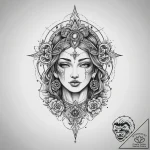 Tattoo sketch blessed character, tattoo drawi… – tattoo sketch (№1759743684_0, 06.10.2025 09:41) — tattoovalue.net