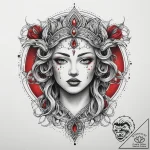 Tattoo sketch sacred character, ink illustrat… – tattoo sketch (№1759744118_0, 06.10.2025 09:48) — tattoovalue.net