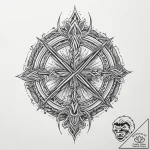 Tattoo sketch dagaz rune with a sunrise, tatt… – tattoo sketch (№1759744561_0, 06.10.2025 09:56) — tattoovalue.net