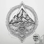 Tattoo sketch mountain exploration with a rop… – tattoo sketch (№1759744779_0, 06.10.2025 09:59) — tattoovalue.net