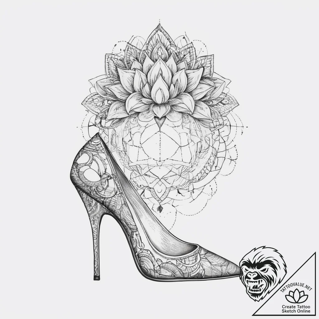 Tattoo sketch high heel with a snake, tattoo... - tattoo sketch (№1759746310_0, 06.10.2025 10:25) — tattoovalue.net