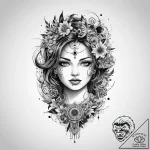 Tattoo sketch space, ink illustration for tat… – tattoo sketch (№1759747179_0, 06.10.2025 10:39) — tattoovalue.net