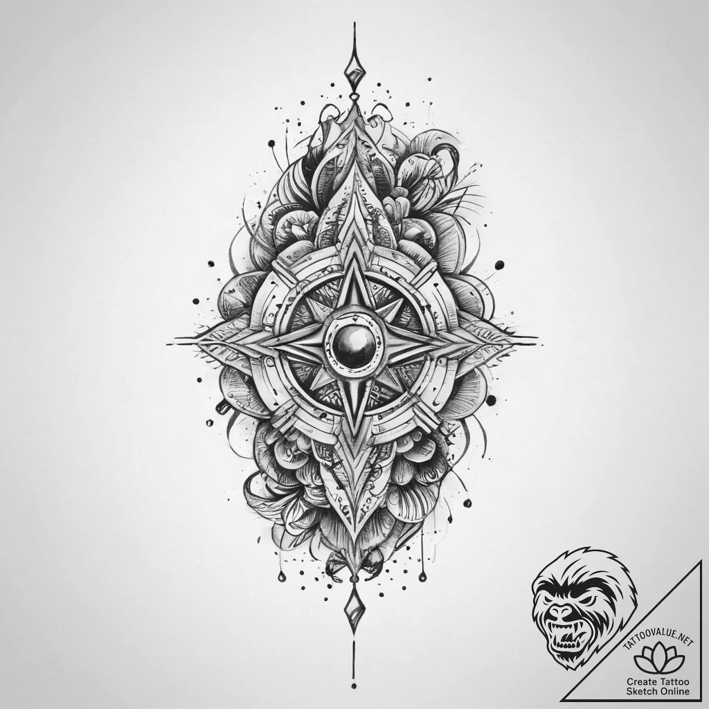 Tattoo sketch sacred space, tattoo line art,... - tattoo sketch (№1759747402_0, 06.10.2025 10:43) — tattoovalue.net