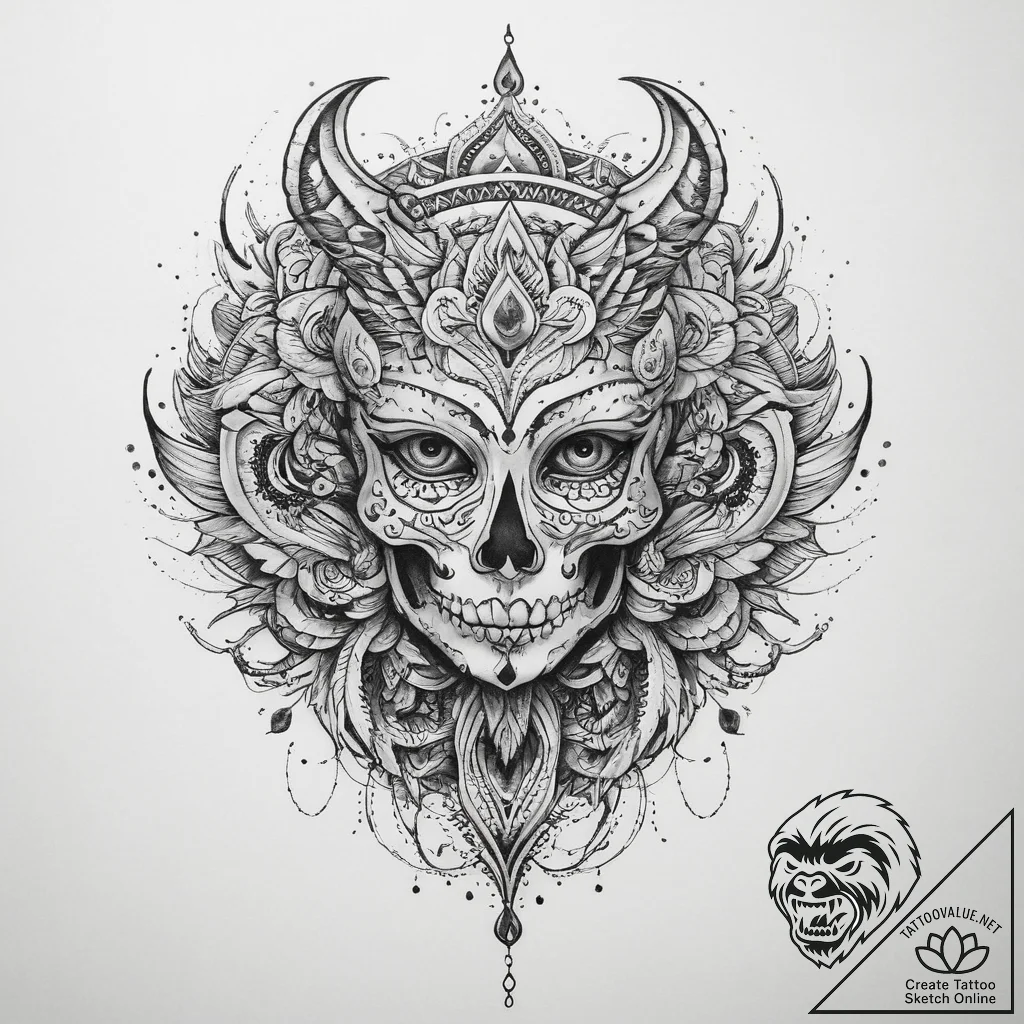 Tattoo sketch black, ink illustration for tat... - tattoo sketch (№1759748060_0, 06.10.2025 10:54) — tattoovalue.net