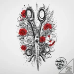 Tattoo sketch scissors with a quote, tattoo s… – tattoo sketch (№1759748710_0, 06.10.2025 11:05) — tattoovalue.net
