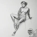 Tattoo sketch bench with a person, tattoo lin… – tattoo sketch (№1759749589_0, 06.10.2025 11:19) — tattoovalue.net