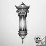 Tattoo sketch djed pillar with a pillar, conc… – tattoo sketch (№1759750458_0, 06.10.2025 11:34) — tattoovalue.net