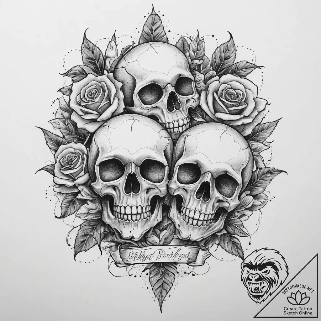 Tattoo sketch gray, ink illustration for tatt... - tattoo sketch (№1759750674_0, 06.10.2025 11:37) — tattoovalue.net