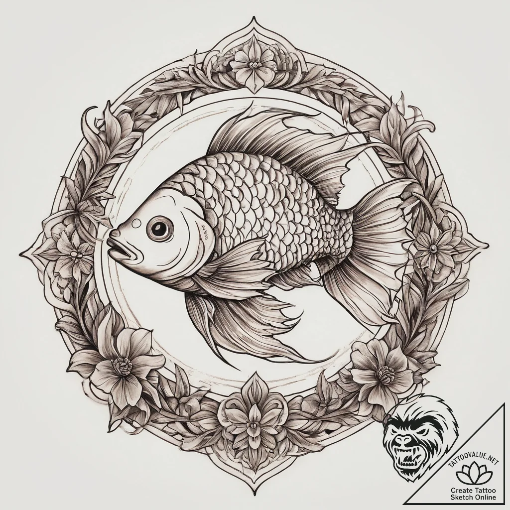 Tattoo sketch рыба, tattoo drawing outline, c... - tattoo sketch (№1759750892_0, 06.10.2025 11:41) — tattoovalue.net