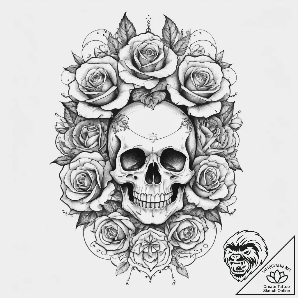 Tattoo sketch mystical narrative, ink illustr... - tattoo sketch (№1759751327_0, 06.10.2025 11:48) — tattoovalue.net