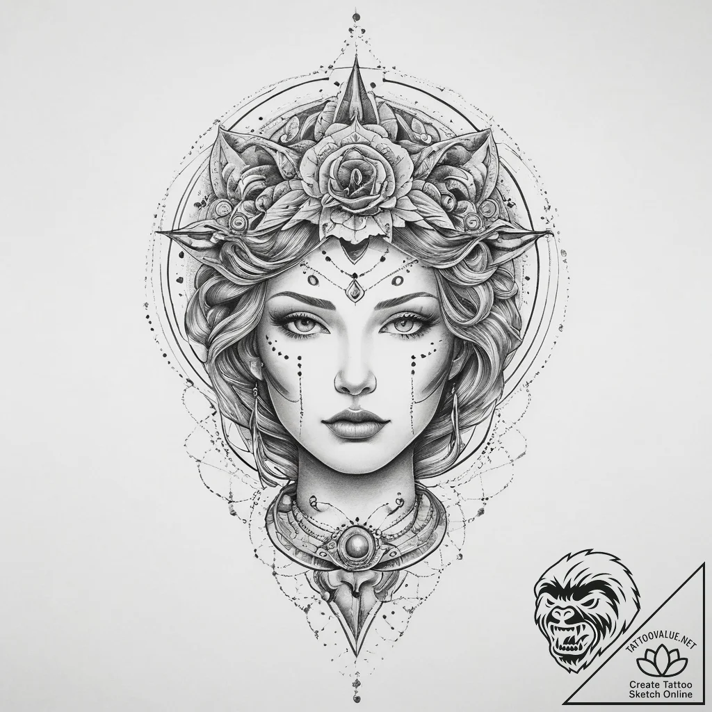Tattoo sketch cosmic person, tattoo sketch de... - tattoo sketch (№1759751766_0, 06.10.2025 11:56) — tattoovalue.net