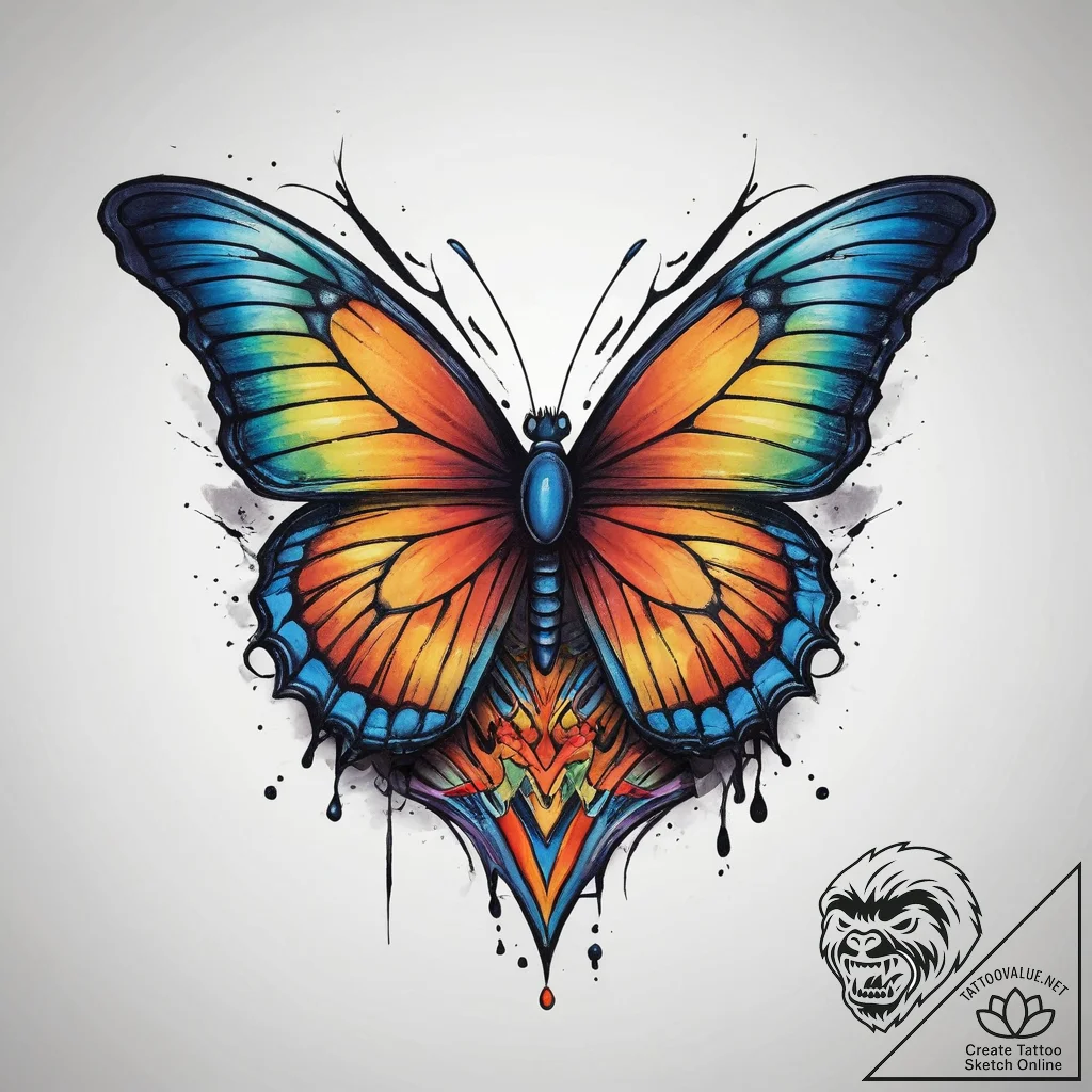 Tattoo sketch hands with a butterfly, concept... - tattoo sketch (№1759752637_0, 06.10.2025 12:10) — tattoovalue.net