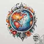 Tattoo sketch globe, tattoo flash sheet desig… – tattoo sketch (№1759754169_0, 06.10.2025 12:36) — tattoovalue.net