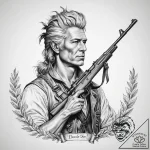 Tattoo sketch daniel boone with a rifle, tatt… – tattoo sketch (№1759754387_0, 06.10.2025 12:39) — tattoovalue.net