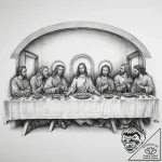 Tattoo sketch last supper scene – tattoo sketch (№1759754820_0, 06.10.2025 12:47) — tattoovalue.net