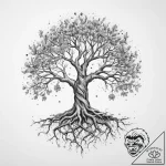 Tattoo sketch cosmic tree with roots – tattoo sketch (№1759755036_0, 06.10.2025 12:50) — tattoovalue.net
