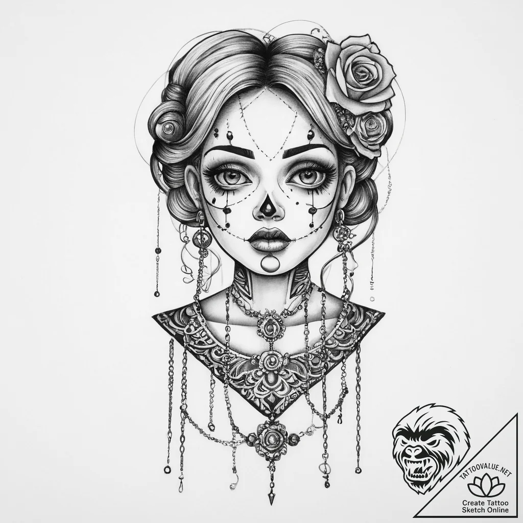 Tattoo sketch doll making a marionette, tatto... - tattoo sketch (№1759755909_0, 06.10.2025 13:05) — tattoovalue.net