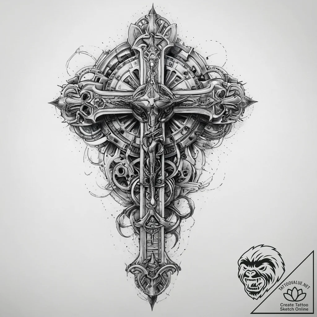 Tattoo sketch bio-mechanical части тела, tatt... - tattoo sketch (№1759756125_0, 06.10.2025 13:08) — tattoovalue.net