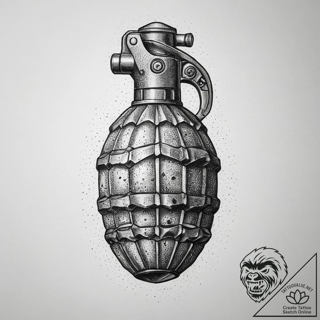 Tattoo sketch grenade tattoo, artistic tattoo... - tattoo sketch (№1759756343_0, 06.10.2025 13:12) — tattoovalue.net