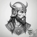 Tattoo sketch soldier with a viking, tattoo l… – tattoo sketch (№1759756777_0, 06.10.2025 13:19) — tattoovalue.net