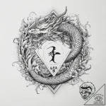 Tattoo sketch ansuz rune with an old book, ta… – tattoo sketch (№1759758081_0, 06.10.2025 13:41) — tattoovalue.net