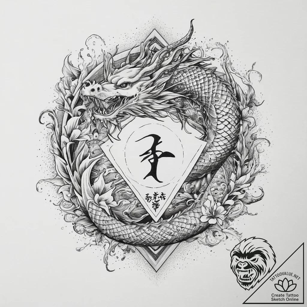 Tattoo sketch ansuz rune with an old book, ta... - tattoo sketch (№1759758081_0, 06.10.2025 13:41) — tattoovalue.net