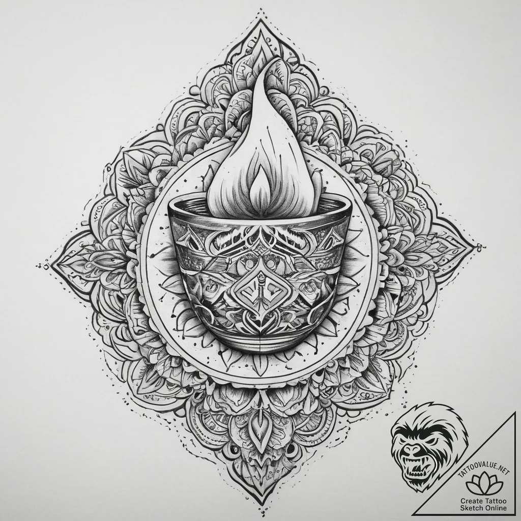 Tattoo sketch bartender flaming drink, tattoo... - tattoo sketch (№1759758298_0, 06.10.2025 13:44) — tattoovalue.net