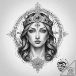 Tattoo sketch holy representation – tattoo sketch (№1759758729_0, 06.10.2025 13:52) — tattoovalue.net