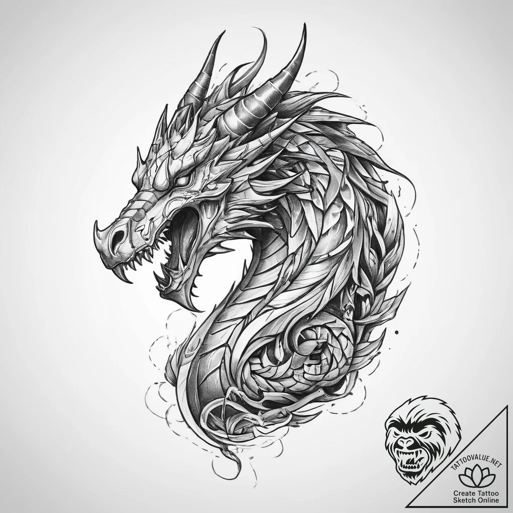Tattoo sketch norse dragon, tattoo drawing ou... - tattoo sketch (№1759759823_0, 06.10.2025 14:10) — tattoovalue.net