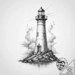 Tattoo sketch lighthouse – tattoo sketch (№1759760040_0, 06.10.2025 14:14) — tattoovalue.net