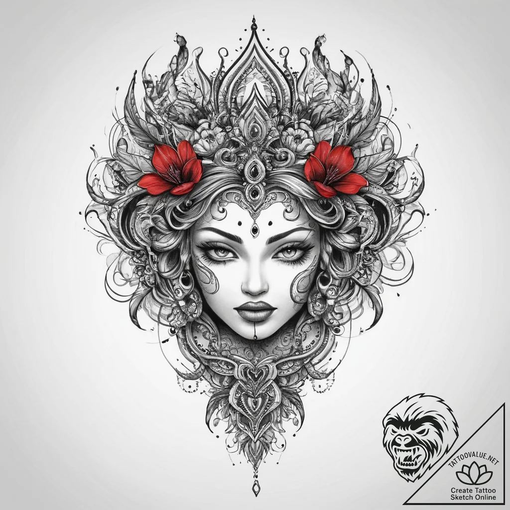Tattoo sketch mystical spring, artistic tatto... - tattoo sketch (№1759761341_0, 06.10.2025 14:35) — tattoovalue.net