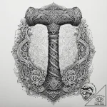 Tattoo sketch norse mjolnir hammer, artistic… – tattoo sketch (№1759762430_0, 06.10.2025 14:53) — tattoovalue.net