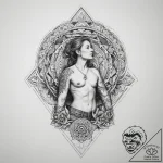 Tattoo sketch rock climbing person on a cliff… – tattoo sketch (№1759762863_0, 06.10.2025 15:01) — tattoovalue.net