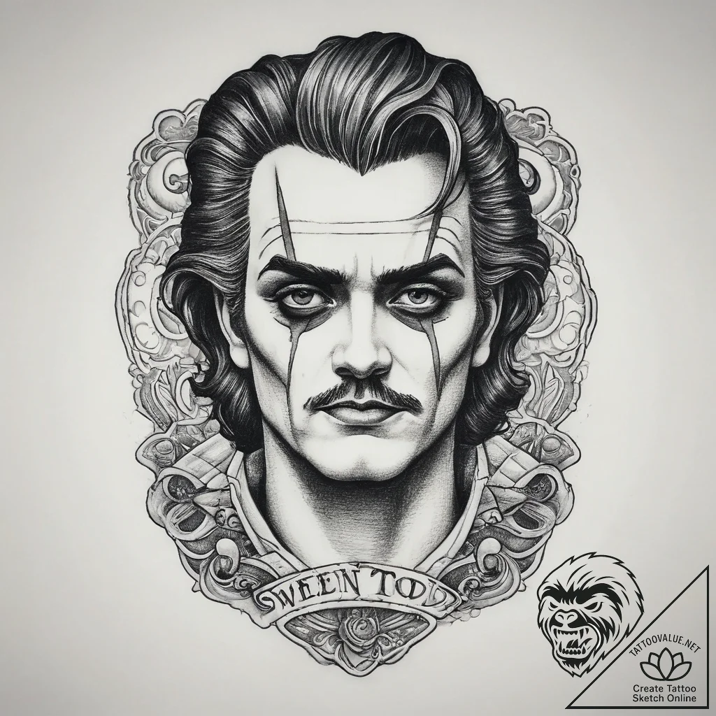 Tattoo sketch sweeney todd razor, tattoo draw... - tattoo sketch (№1759763089_0, 06.10.2025 15:04) — tattoovalue.net