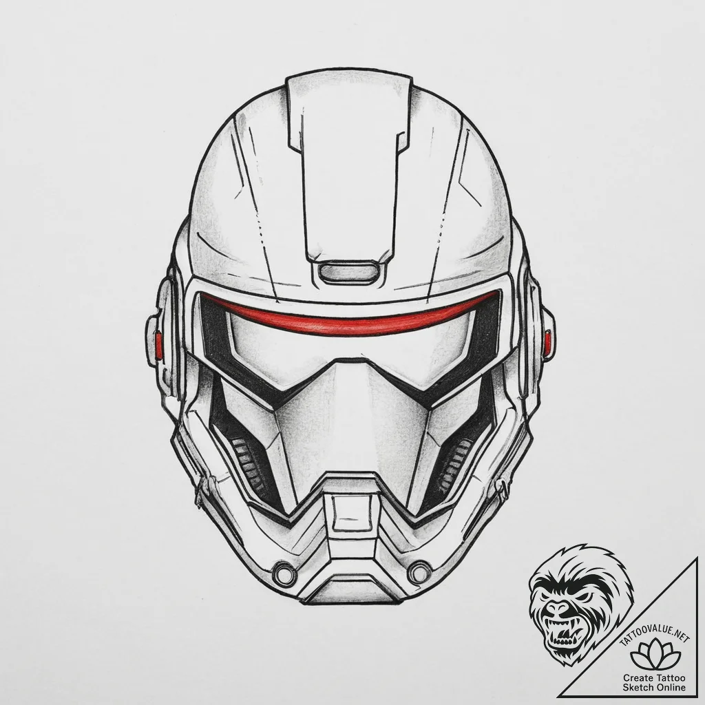 Tattoo sketch geek sci-fi helmet, tattoo flas... - tattoo sketch (№1759763522_0, 06.10.2025 15:12) — tattoovalue.net