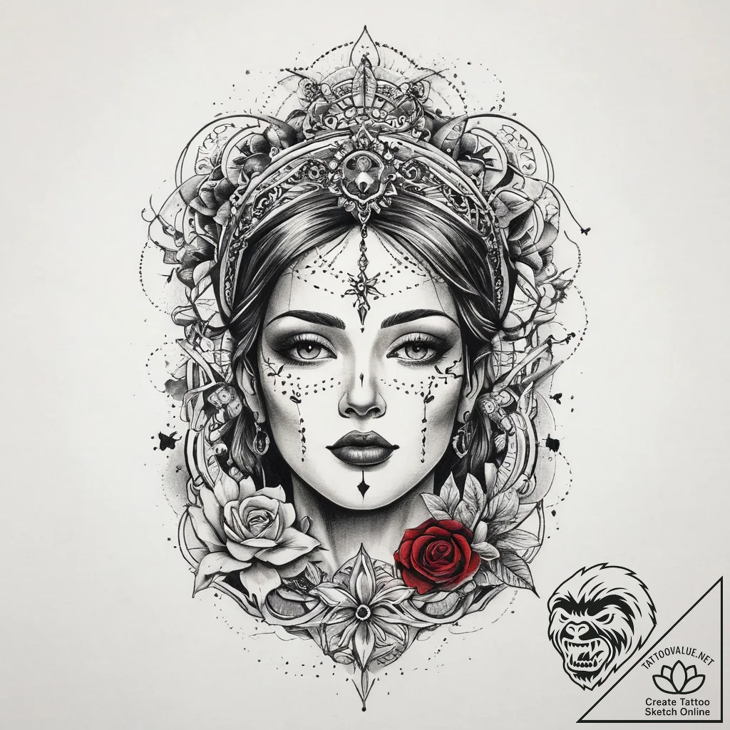 Tattoo sketch relic of saint, tattoo flash sh... - tattoo sketch (№1759764824_0, 06.10.2025 15:33) — tattoovalue.net