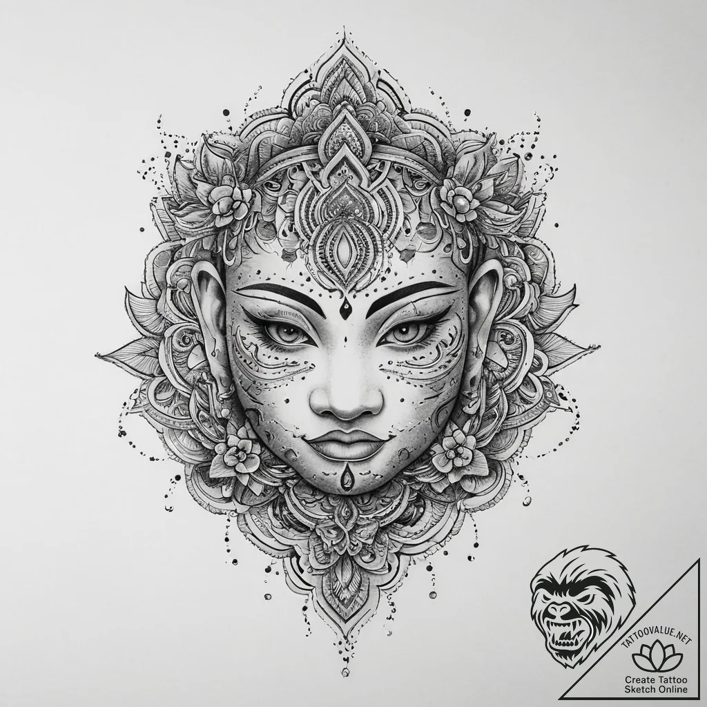 East asian traditions, tattoo drawing outline... - tattoo sketch (№1759765256_0, 06.10.2025 15:40) — tattoovalue.net