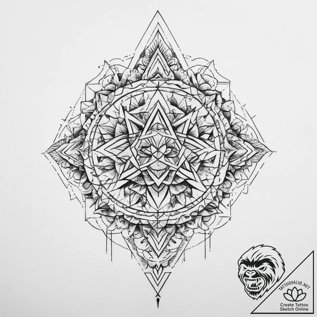 Tattoo sketch geometric phrase - tattoo sketch (№1759766122_0, 06.10.2025 15:55) — tattoovalue.net