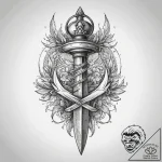 Tattoo sketch dagger, tattoo line art, old sc… – tattoo sketch (№1759766991_0, 06.10.2025 16:09) — tattoovalue.net