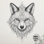 Tattoo sketch geometric лиса, tattoo flash sh… – tattoo sketch (№1759767651_0, 06.10.2025 16:20) — tattoovalue.net