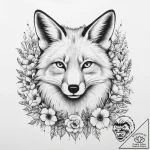 Tattoo sketch fox with flowers, tattoo line a… – tattoo sketch (№1759767870_0, 06.10.2025 16:24) — tattoovalue.net