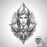 Tattoo sketch elf with a sword, concept art f… – tattoo sketch (№1759768954_0, 06.10.2025 16:42) — tattoovalue.net