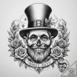 Tattoo sketch leprechaun with a pot, ink illu… – tattoo sketch (№1759769170_0, 06.10.2025 16:46) — tattoovalue.net