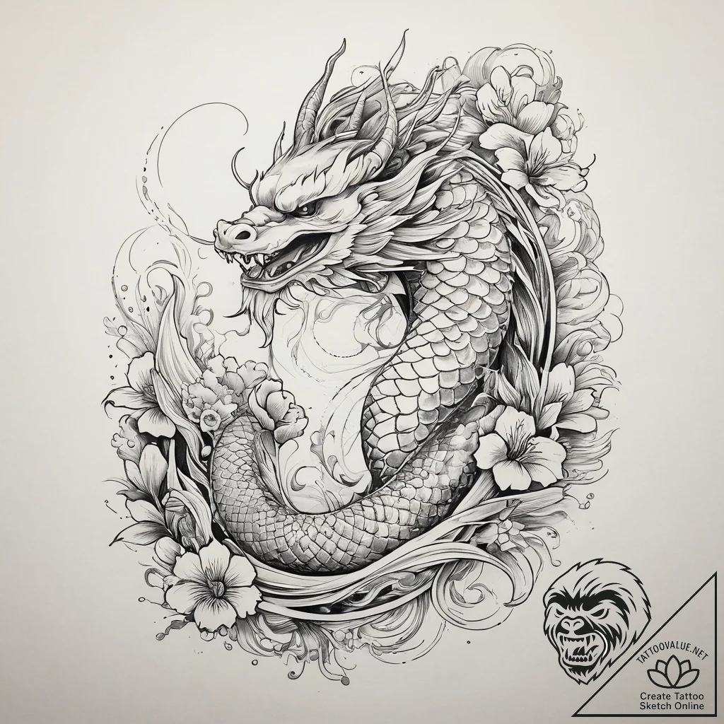 Tattoo sketch siren tattoo, concept art for t... - tattoo sketch (№1759769387_0, 06.10.2025 16:49) — tattoovalue.net